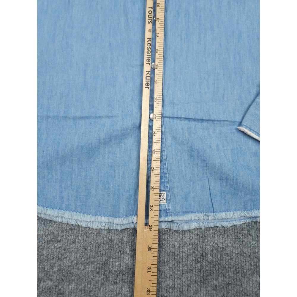 Kimes Ranch Shirt Women's 2XL Blue KC Patched Denim Pearl Snap Western NWT - Picture 9 of 13